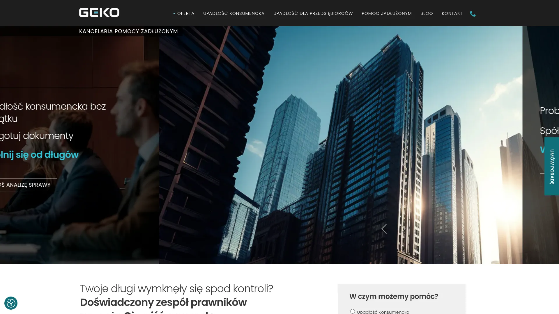 Screenshot of www.geko-upadlosc.pl