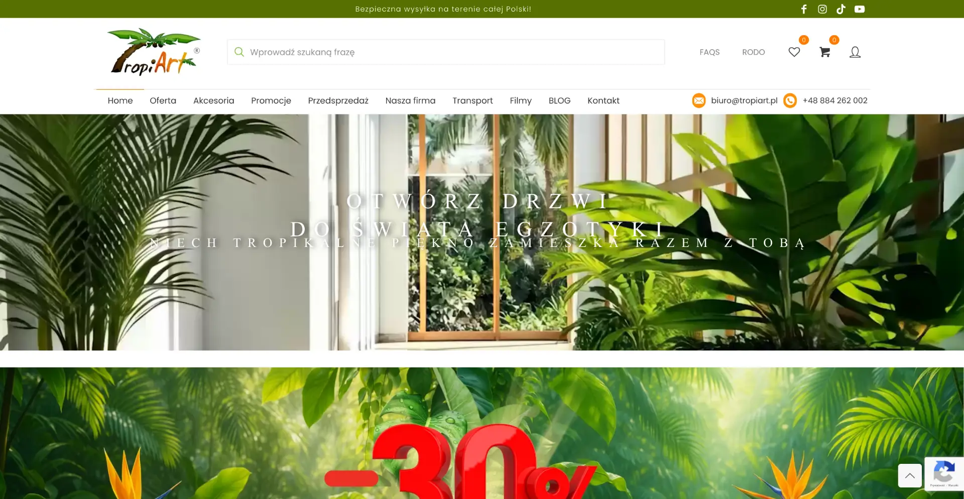 Screenshot of sklep.tropiart.pl